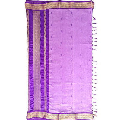 Lavender Kalyani Cotton Saree with Violet border Lavender Kalyani Cotton Saree with Violet border