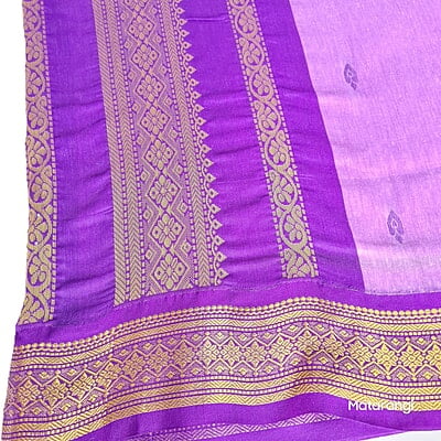 Lavender Kalyani Cotton Saree with Violet border Lavender Kalyani Cotton Saree with Violet border