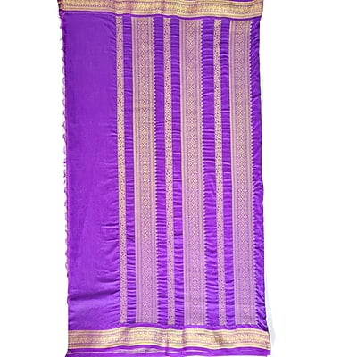 Lavender Kalyani Cotton Saree with Violet border Lavender Kalyani Cotton Saree with Violet border