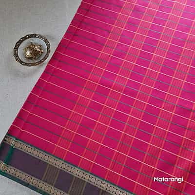 Pink Pure South Cotton Veldhari Saree Pink Pure South Cotton Veldhari Saree