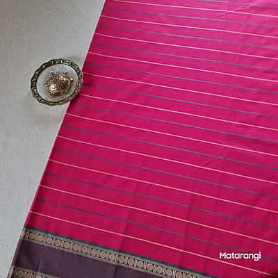 Pink Pure South Cotton Veldhari Saree Pink Pure South Cotton Veldhari Saree
