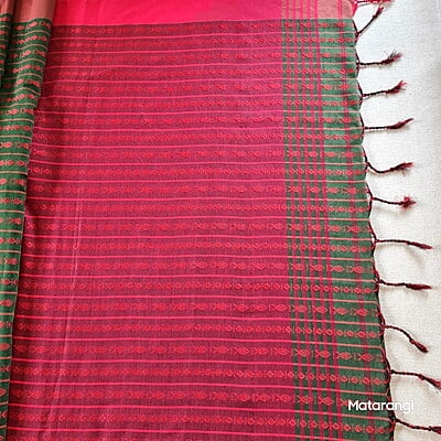 Green Embroidered Bengal Saree