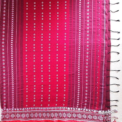 Maroon Premium Handwoven Khadi Cotton Jamdani Saree
