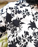 Rawscal Men’s Slim Fit Floral Printed Shirt – Black & White | Body Fit | Full Sleeves