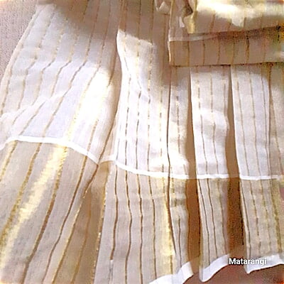 Golden Tissue Striped Dhavani