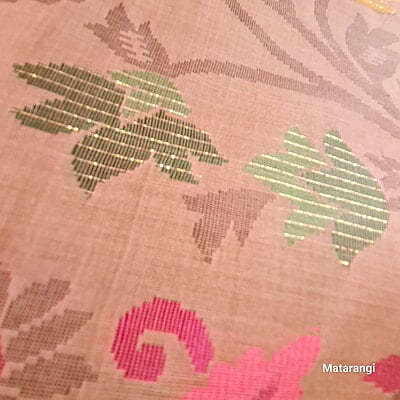 Light Brown Bengal Cotton Handloom Saree