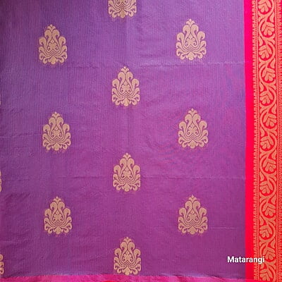 Purple Handloom Silk Cotton Saree