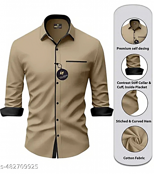 Men Regular Fit Solid Men Shir