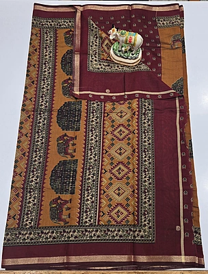 Rose Malbhar Cotton Saree (id 2200)