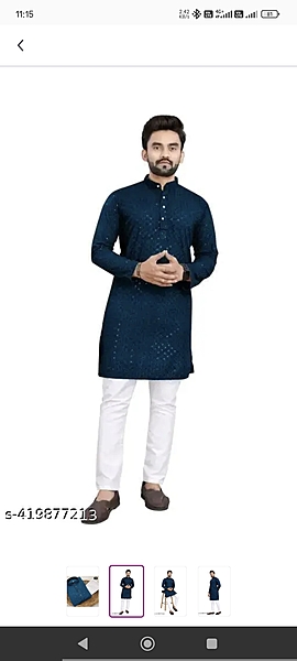 Men's Kurta pyjama Lackhnavi work Men's Premium Style Chikankari Cotton Rayon Embroidery Lakhnavi Work Kurta with White Pyjama Pair