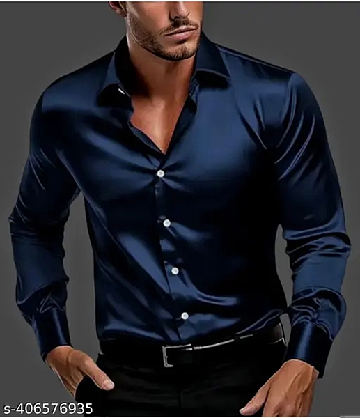 Men Regular Fit Solid Spread Collar Casual Shirt for partywear
