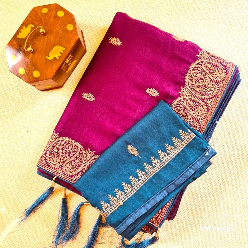 Grape Vine Designer Chinon Crepe Saree