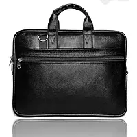 Laptop Carry Handle Bag (Black Leather)
