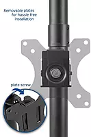 Monitor Stand Height Adjustable Arm Mount (Dual) - 13-32 inch - Straight Leg Type