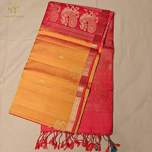Pure Soft Silk Saree with Small Zari Red Border