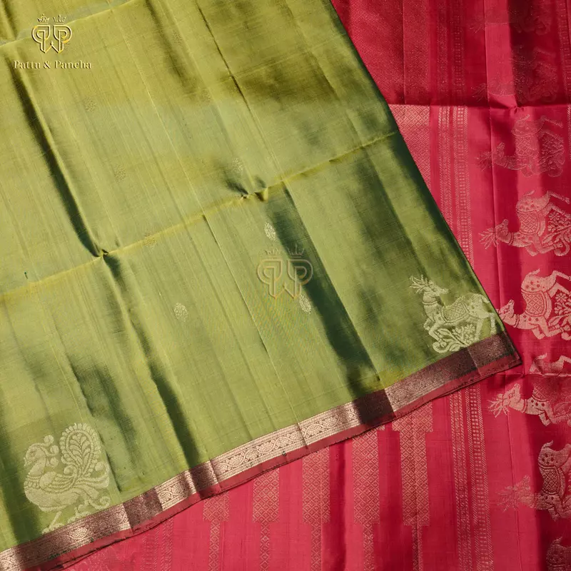 Pure Soft Silk Saree with Small Zari Red Border