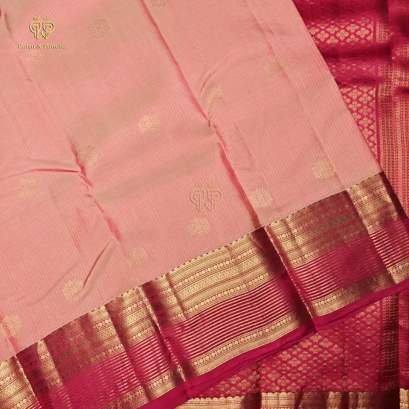 Half Pure Silk Vintage Kanchipuram Saree with Rich Zari Border