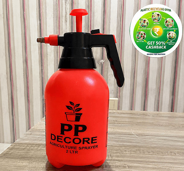 2-in-1 Garden Pump Pressure Sprayer | 2 Litre | Red |Plastic Recycling Offer