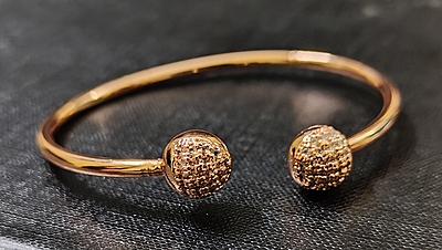 Bracelet Rose Gold Tone Zirconia Round Studded