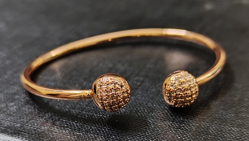 Bracelet Rose Gold Tone Zirconia Round Studded