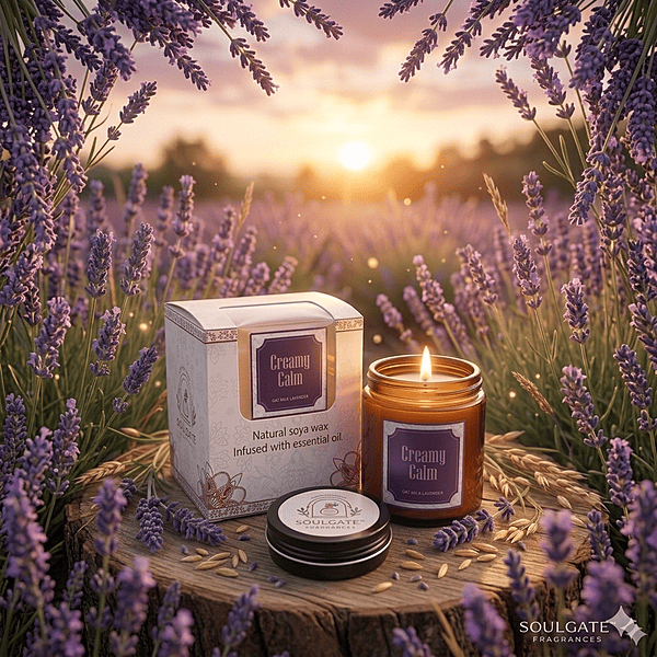 CREAMY CALM SCENTED CANDLE - Oat Milk Lavender