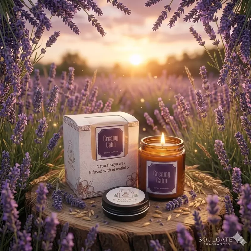 CREAMY CALM SCENTED CANDLE - Oat Milk Lavender