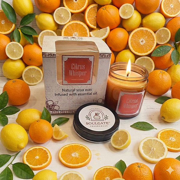CITRUS WHISPER SCENTED CANDLE - Orange and lemon