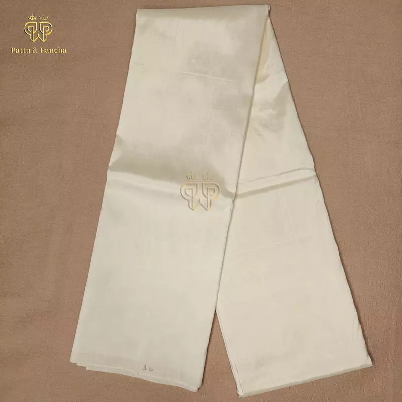 Premium Pure Silk Blend Off White Kurta Material
