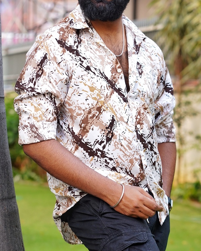 Rawscal Men’s Abstract Print Shirt | Full Sleeves | Casual Wear