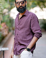 Rawscal Men’s Full Sleeve Body Fit Textured Shirt – Wine Purple