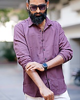 Rawscal Men’s Full Sleeve Body Fit Textured Shirt – Wine Purple