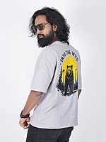 into the Wild Oversized Gray Bleach Half Sleeves T Shirt