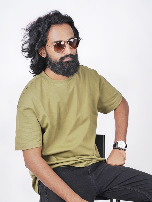 Rawscal Men’s Solid Oversized T-Shirt | Drop Shoulder | Minimalist Streetwear