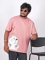 Rawscal Men’s Oversized Cartoon Bear T-Shirt | Relaxed Fit | Casual Streetwear