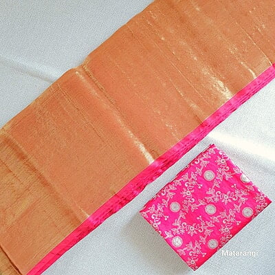 Golden Pure Handloom Tissue Silk Sare Golden Pure Handloom Tissue Silk Sare