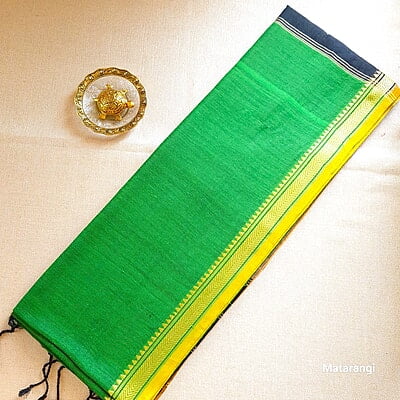Green Handloom Khadi Saree Green Handloom Khadi Saree