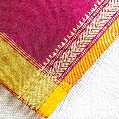 Golden Brown Handloom Khadi Saree