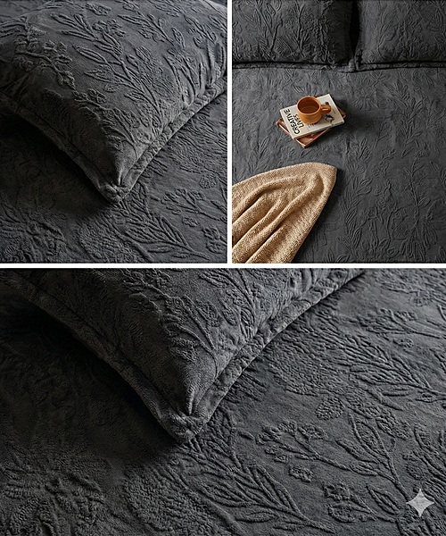 DYH Grey Pashmina King Winter Bedsheet