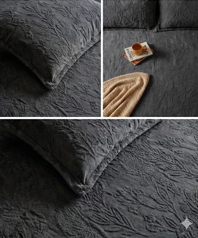 DYH Grey Pashmina King Winter Bedsheet