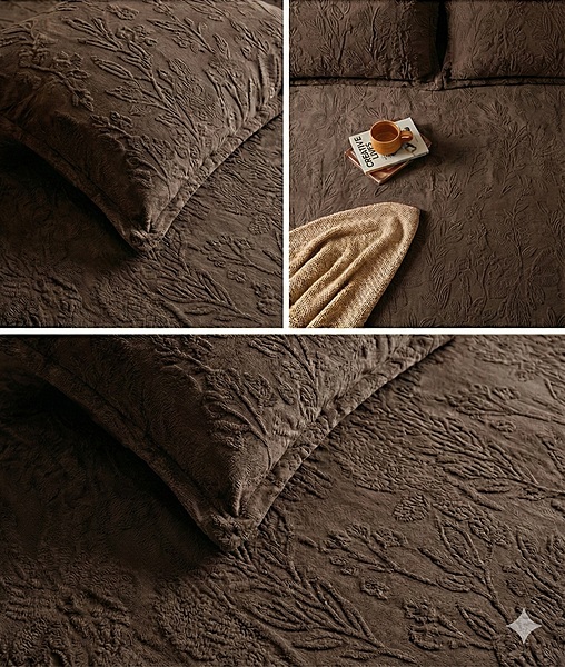 DYH Chocolate Brown Pashmina King Winter Bedsheet
