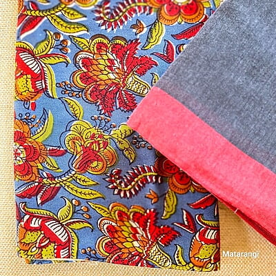 Grey Handloom Khadi Cotton with Blouse