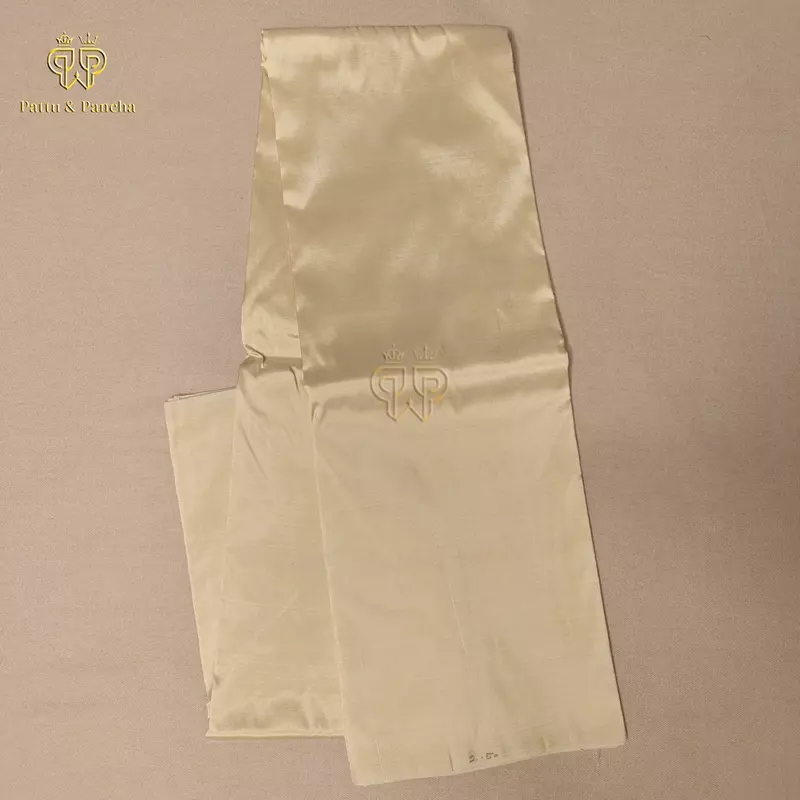 Pure Silk Blend Premium Quality Cream Gold Shirt Material