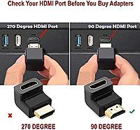 L-Shape HDMI Male to Female Adapter