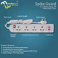 Multybyte 4+1 Way Spike Guard Extension Board (4M)
