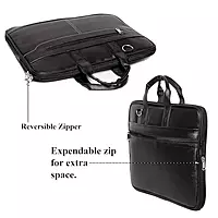 Laptop Carry Handle Bag (Black Leather)