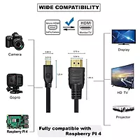 Micro HDMI to HDMI 4K Cable 1M