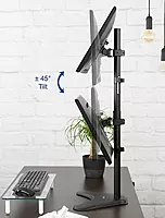 Monitor Stand Height Adjustable Arm Mount (Dual) - 13-32 inch - Straight Leg Type
