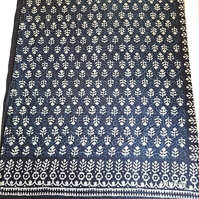 Indigo MulMul Cotton Saree Indigo MulMul Cotton Saree