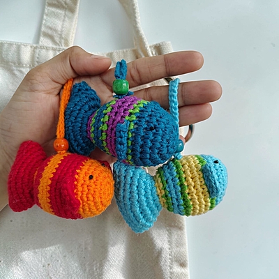 Crochet Handmade Fish Keychain