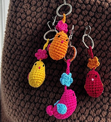 Crochet Bird Key Chain